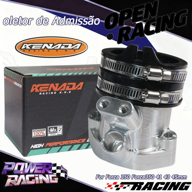 KENADA RACING Interface e Coletor Admissão CNC Com Borracha Vertical 41/43/45mm For Forza 350 Forza350 Bico Injetor XMAX