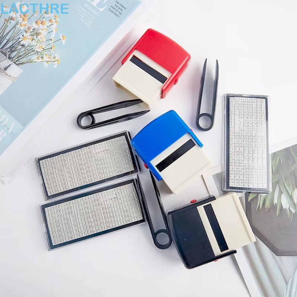 Selo Personalizado LACTHRE , Endereço Comercial Com Pinça Kit De Carimbo DIY , De Borracha Auto-Tintado