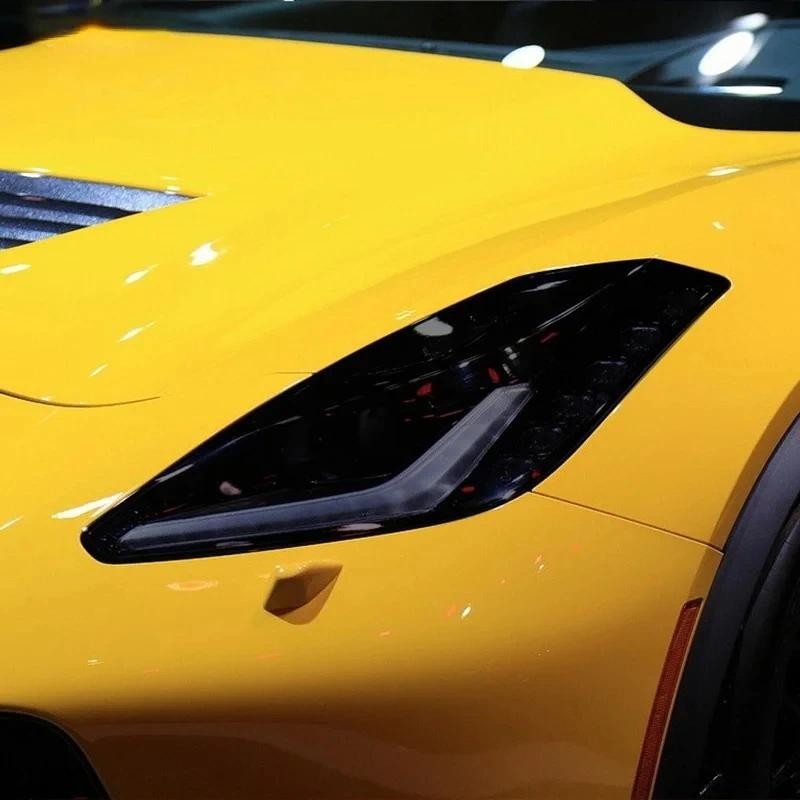 Para Chevrolet Corvette C7 C8 2014-Presente TPU Enegrecido Farol Lanterna Traseira Foglight Película Protetora Lâmpada F