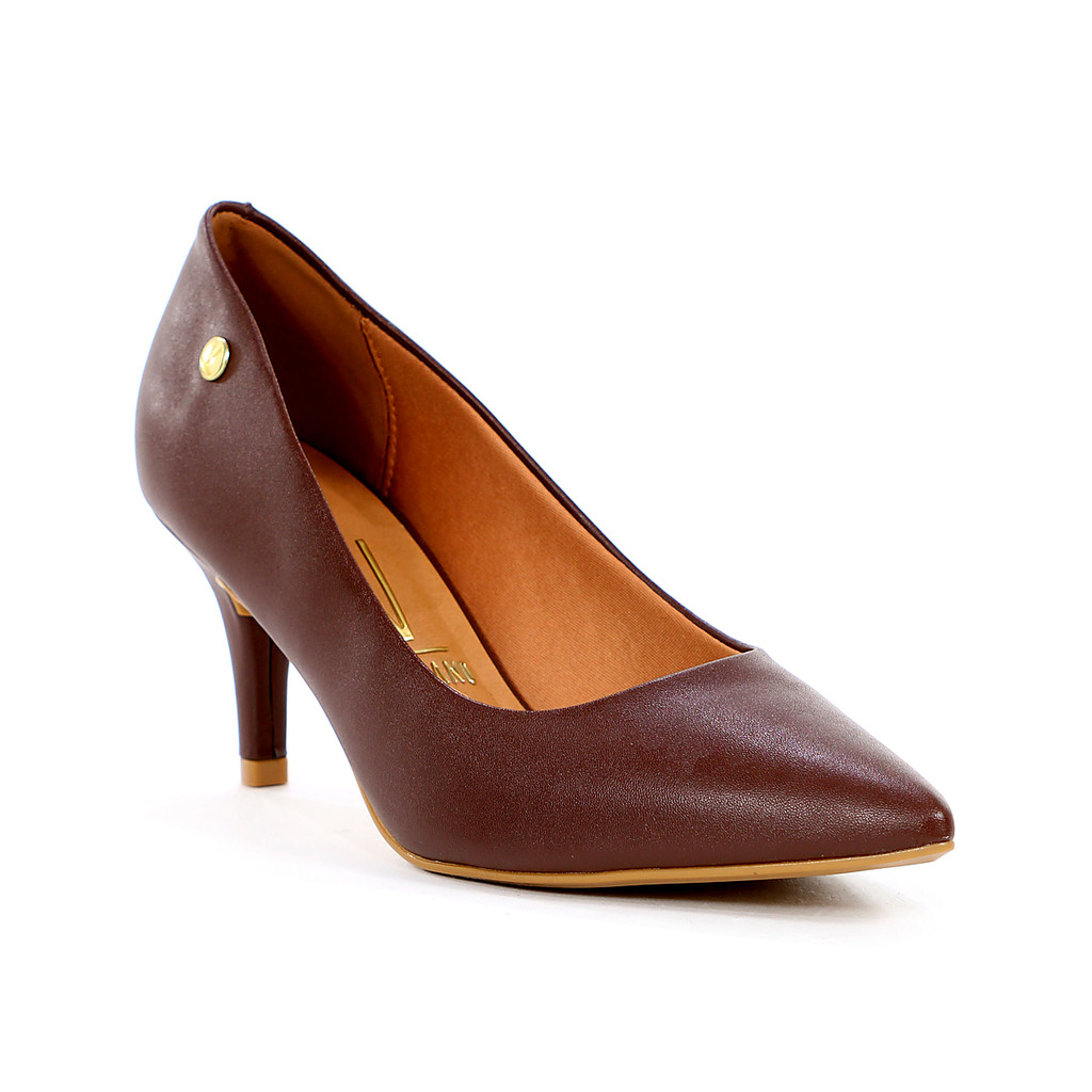 Scarpin Vizzano Pelica Salto Médio Marrom Terra - Feminino