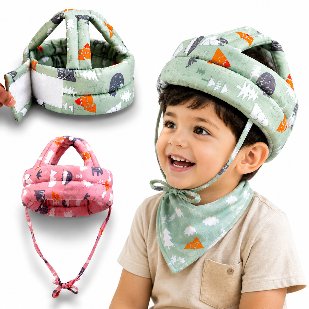 Capacete Protetor De Cabeça Infantil Com Tamanho Ajustável Para Bebês Engatinhar Primeiros Passos Segurança Baby