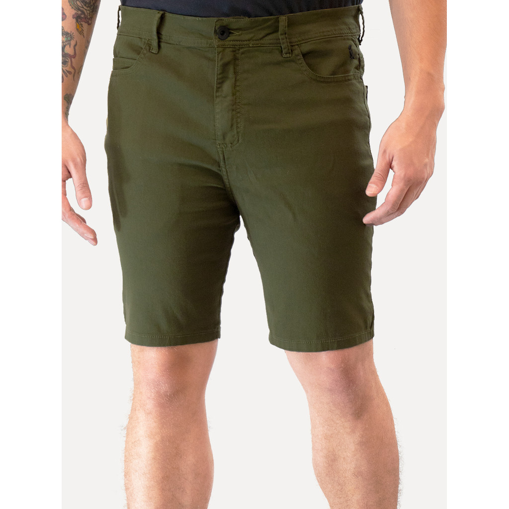 Bermuda Reserva Masculina Sarja Color Verde Militar