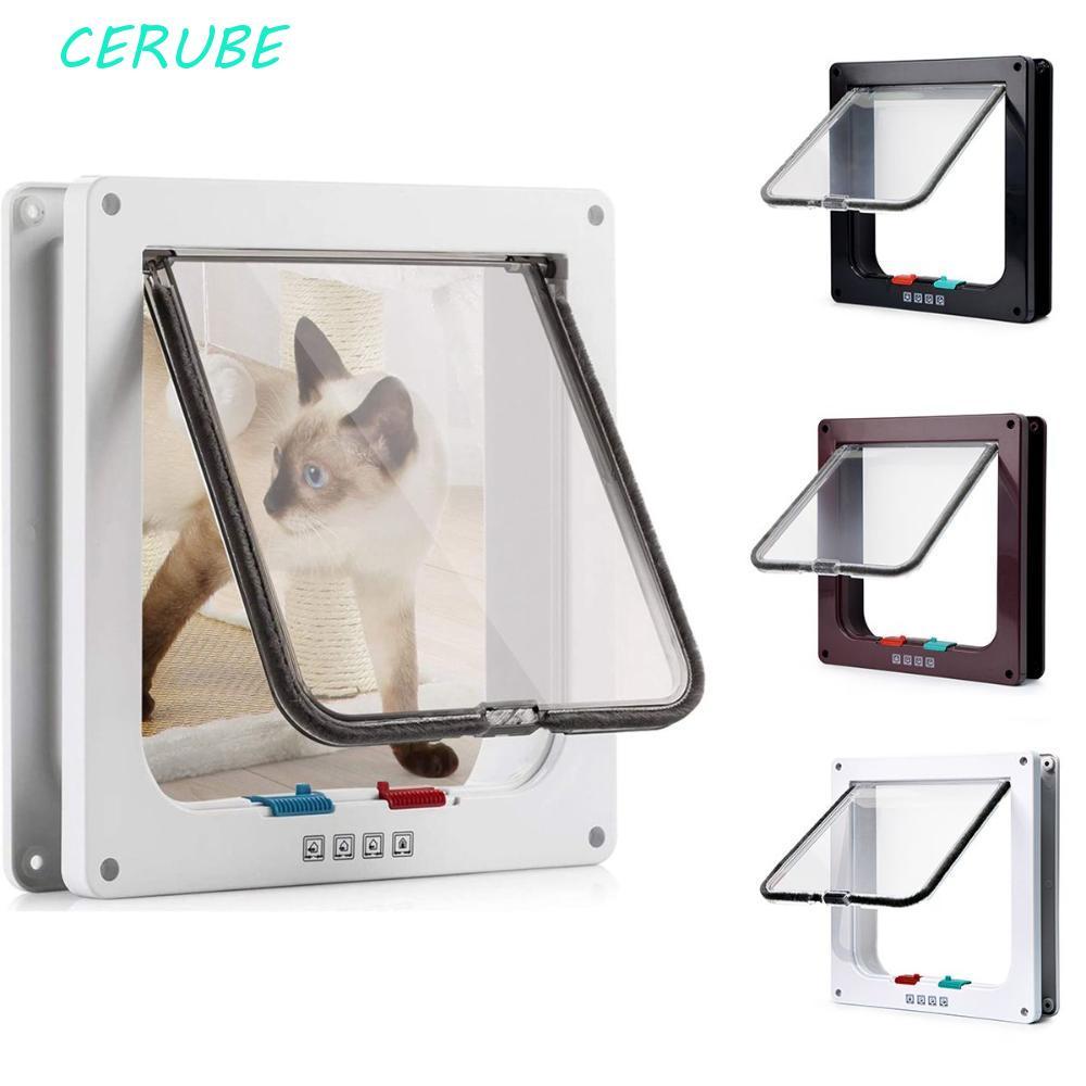 Material ABS À Prova De Intempéries Da Porta Do Gato CERUBE Para Cães Pequenos E Gatos Fácil Instalação Suprimentos Anim