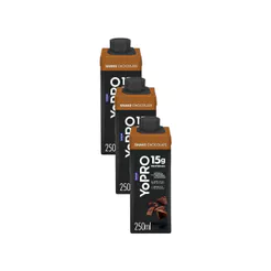 Kit 3 YoPRO Bebida Láctea UHT Chocolate 15g de proteínas 250ml