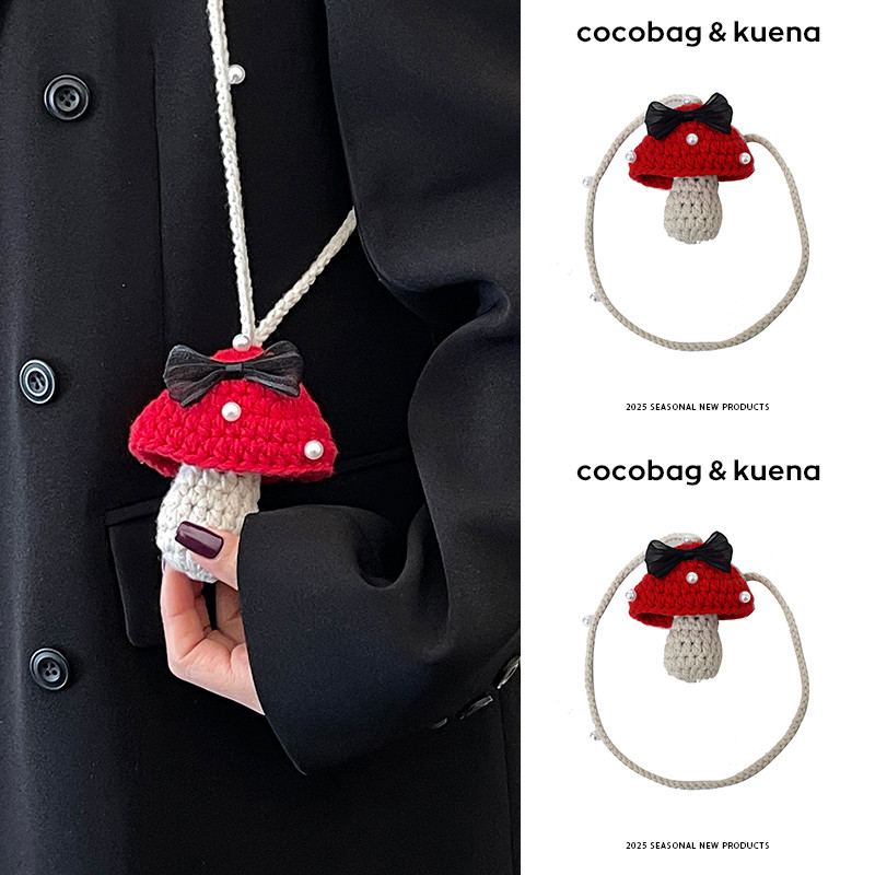 Mini pequeno saco feminino 2026 novo estilo pequeno cogumelo batom conjunto batom saco pequeno pingente Halter saco croc