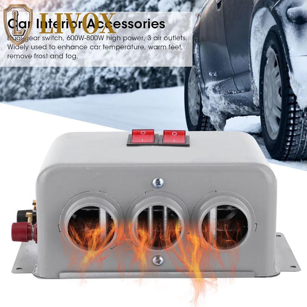 Ventilador Aquecedor Elétrico LIVOX , De Carro De Alta Potência 600W-800W , Descongelador Portátil De 3 Furos 12V/24V