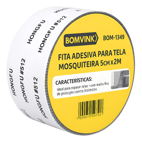 Fita Adesiva Para Restaurar Tela Mosquiteira 5cm X 2m