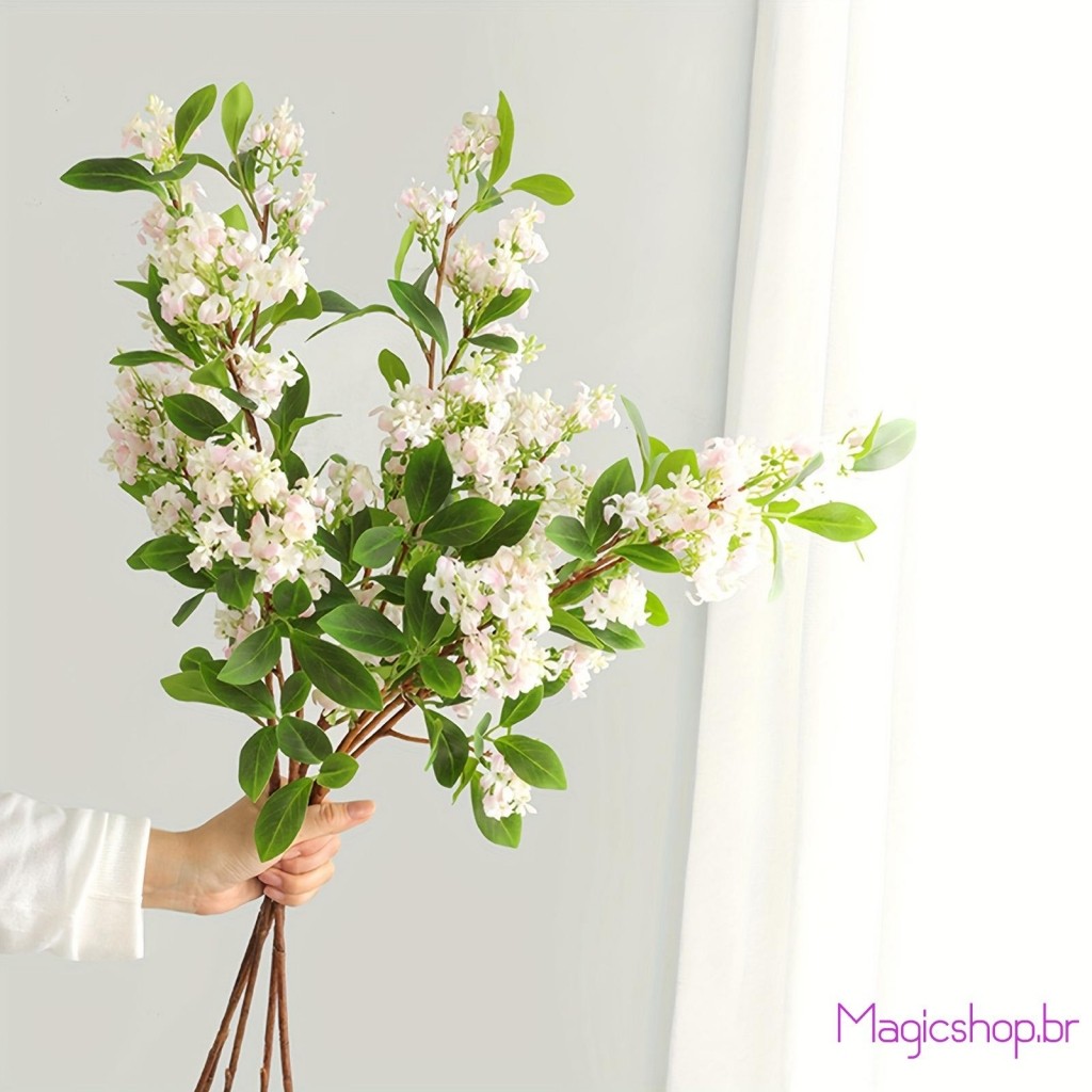 Mag-Artificial Osmanthus Bouquet Flores Falsas Resistentes A UV Plantas Para Decoração De Vaso Doméstico