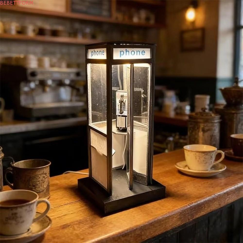 BEBETTFORM Candeeiro De Mesa Clássico Para Cabine Telefônica , Ornamento Retrô Alto Lâmpada Alta Vintage