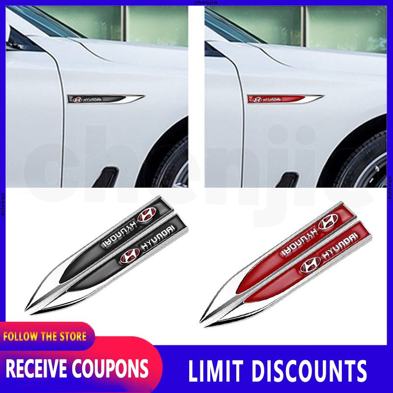 Adequado para Hyundai Território, conjunto de 2 peças de adesivos para carro, emblema de porta lateral, acessórios decor