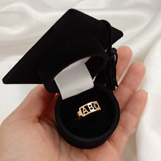 Anel de formatura ABC infantil Regulável Banhado a Ouro 18k - semi joia