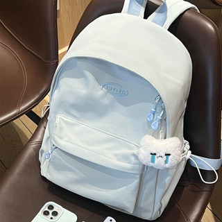 Cor sólida menina mochila saco de escola 2025 novo estilo grande capacidade estudantes do ensino médio Campus mochila de