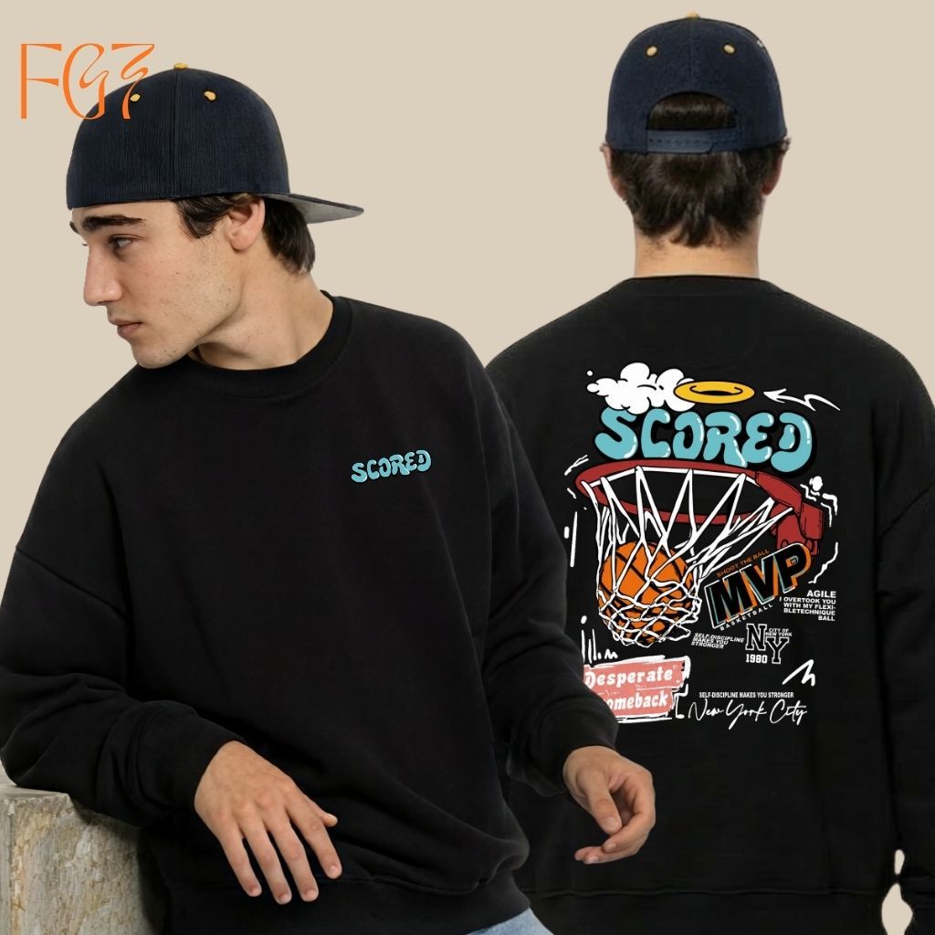 Moletom Careca MVP Basquete Streetwear Scored Esporte Basketball Blusa de Frio
