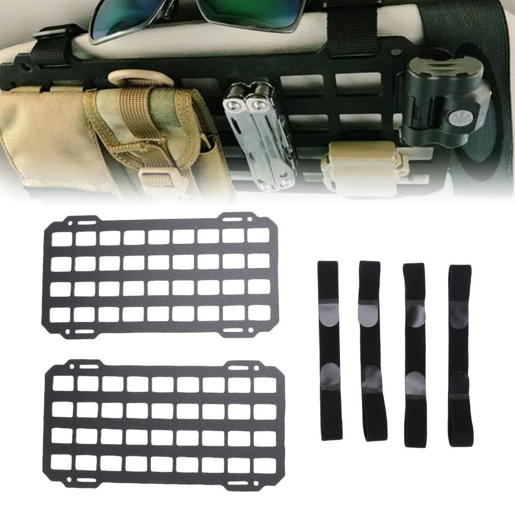 companheiro1.br 2 peças viseira solar molle painel organizador ferramenta coldre bolsa suporte rack de engrenagem para