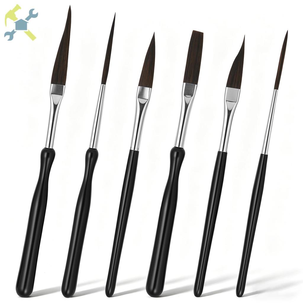 6 Pçs Starter Pinstriping Escova Kit De Alto Desempenho Striping Para Letras E Detalhamento SHOPCYC2864