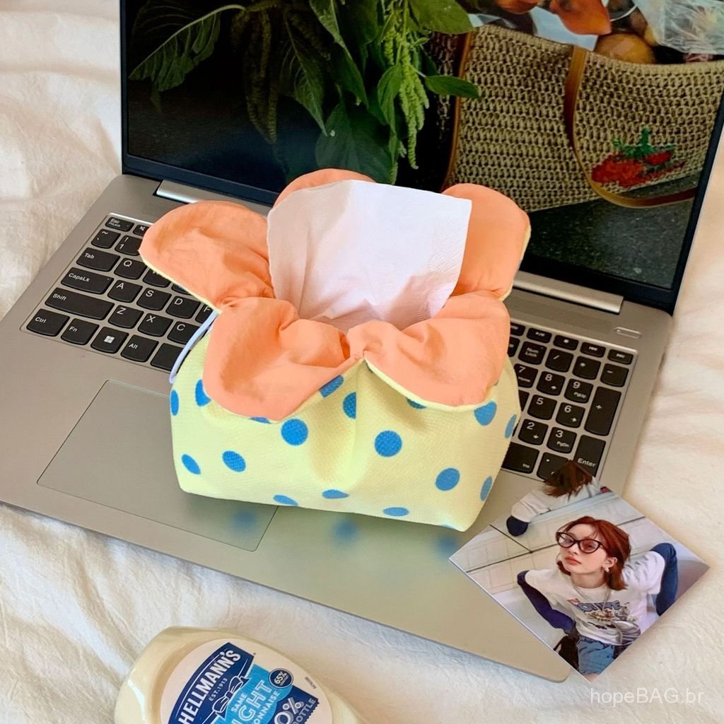 Nova caixa de lenços de papel floral para meninas, caixa de lenços de papel de alta estética para escritório, caixa de l