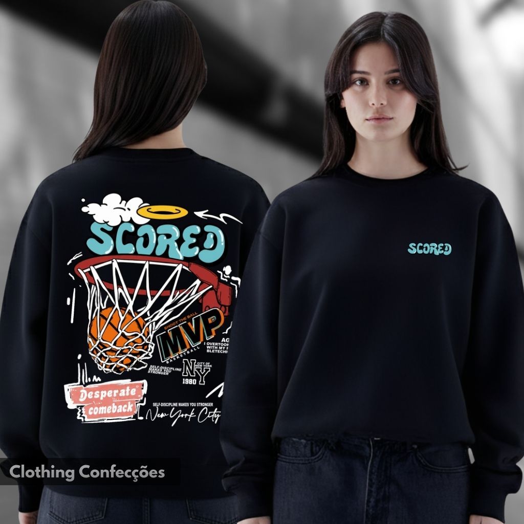 Moletom Canguru Basquete Basketball Enterrada Quadra Esporte Street