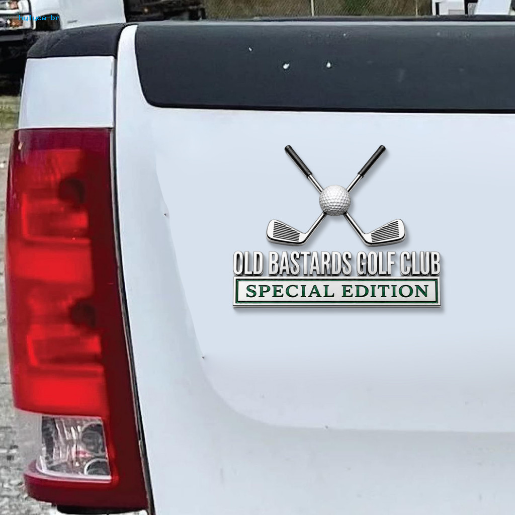 Golf Club Car Badge Ball and Clubs Sticker Emblem Chrome Metal Logo for Suv Truck Durable Auto Decal Gift for for Southe