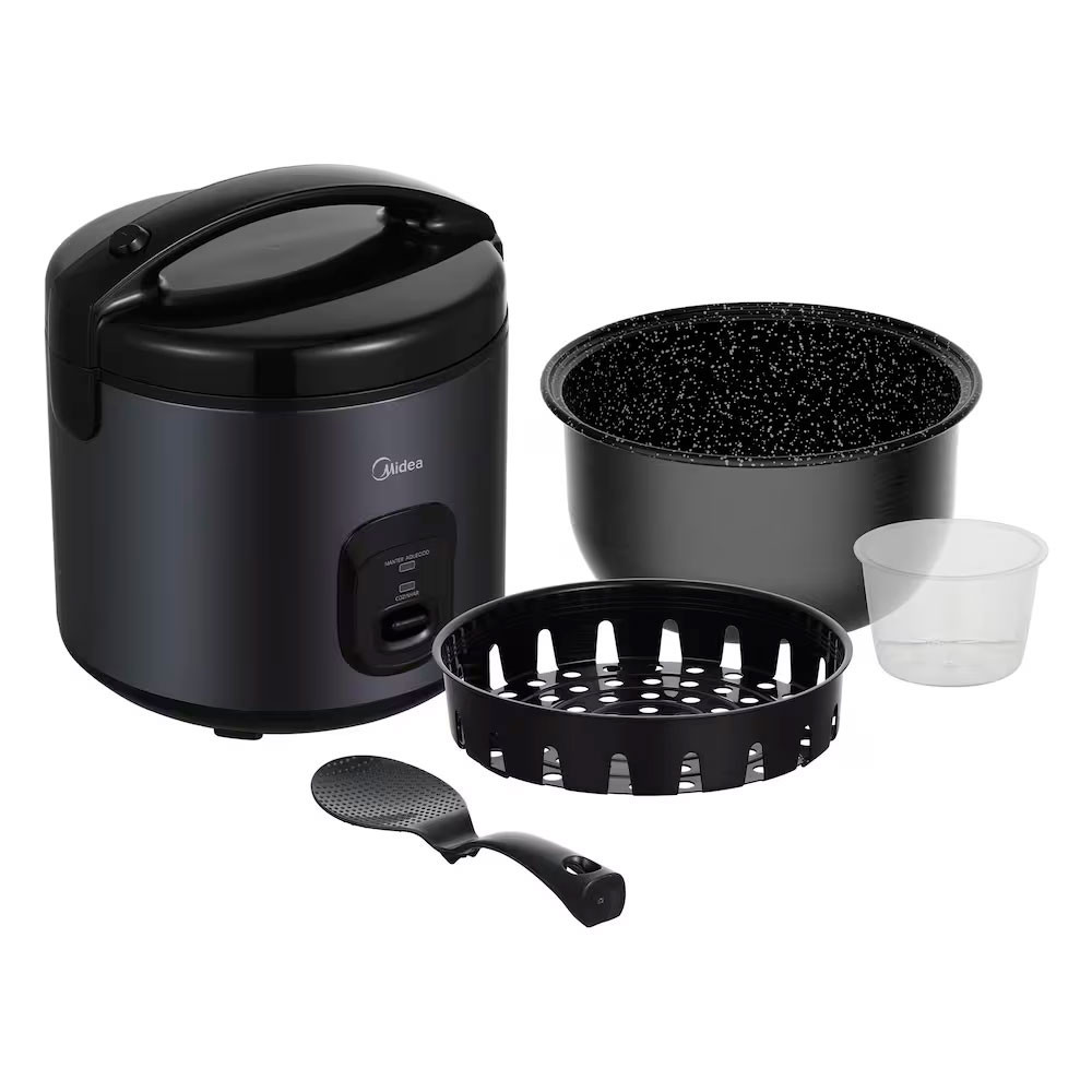 Panela de Arroz Elétrica 5L com Revestimento Blackstone e Bandeja a Vapor Midea