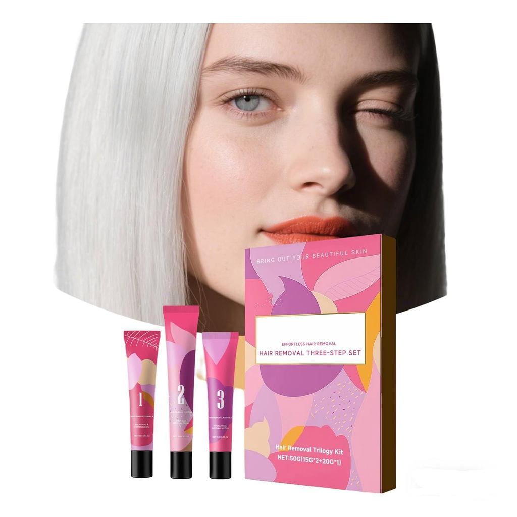 Kit de Remoção de Pelos Faciais - Removedor de Pelos Suave para Mulheres, Remove Pelos Sensíveis e Persistentes, Conjunt