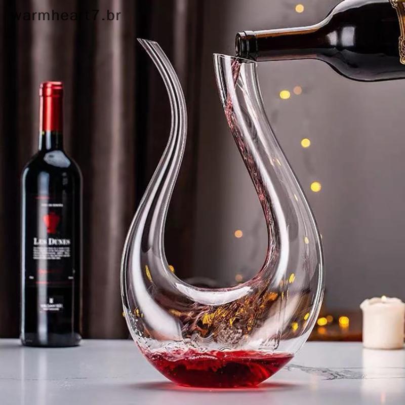 Decantador De Vinho Em Forma De U De Cristal Quente Caixa De Presente Cisne Separador Criativo BR