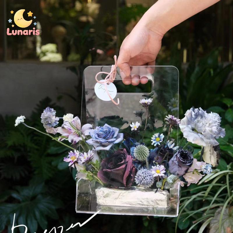 Lunaris Sacos De Flores Transparentes , Vaso Portátil , Cesta Acrílicas , Arranjo Floral De Alta Qualidade Decorativo Mo
