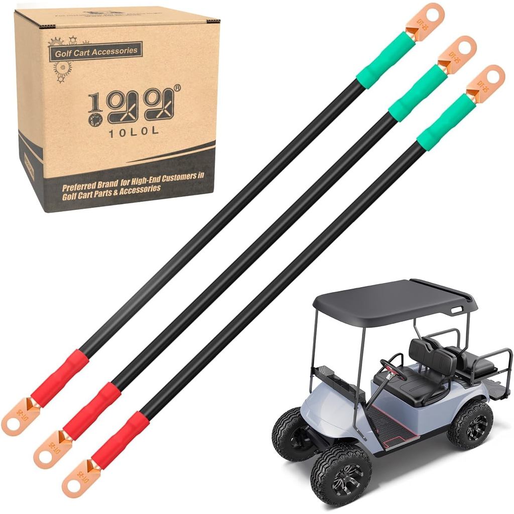 Cabo de Bateria 10L0L para Carrinho de Golfe EZGO RXV & Club Car Precedent 48V (4 Baterias de 12V), 4-Gauge 16 Polegadas