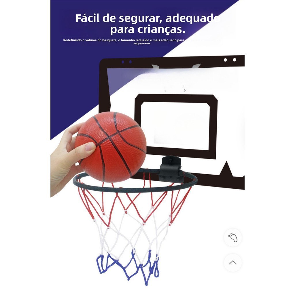 Tabela de basquete infantil transparente e dobrável, suporte de basquete suspenso, tabela de arremesso para uso interno.