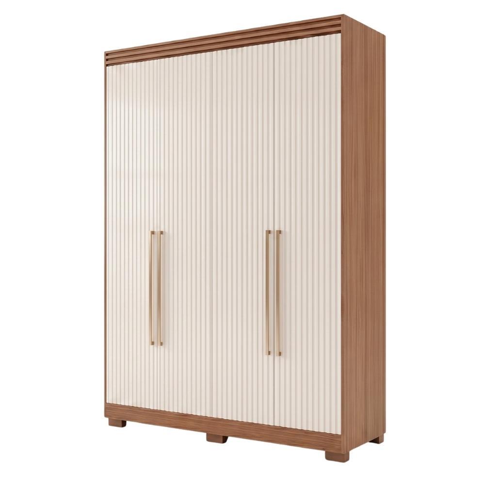 Guarda Roupas Solteiro 4 Portas Frisado 3 Gavetas 100% MDF July