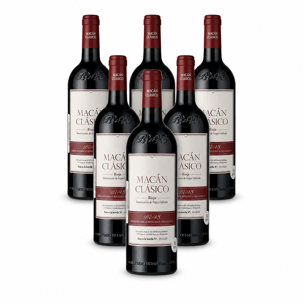 Caixa 6 un. Vinho Tinto Espanhol Macán 2021 Clásico 750ml