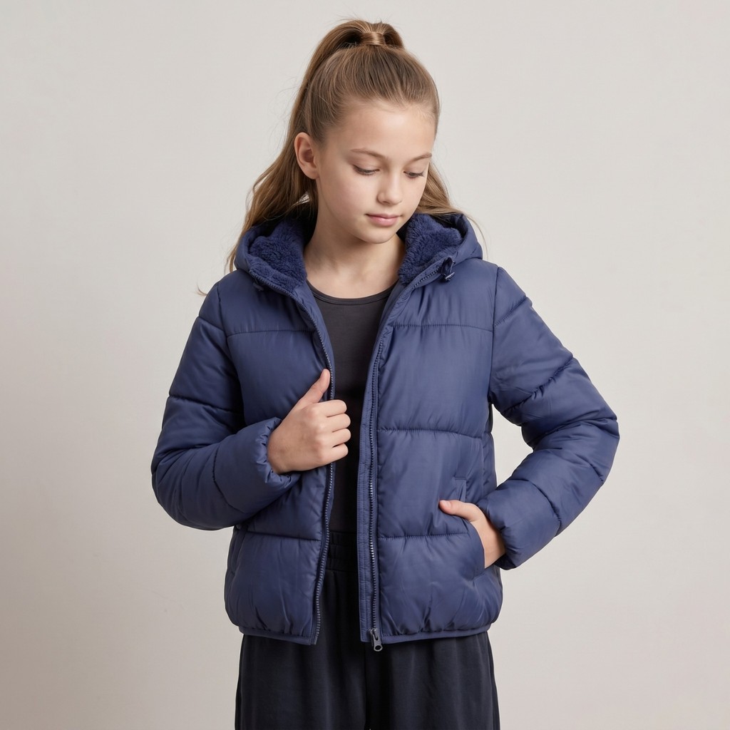 Jaqueta Infantil Feminina Bobojaco Casaco Frio Puffer Zíper