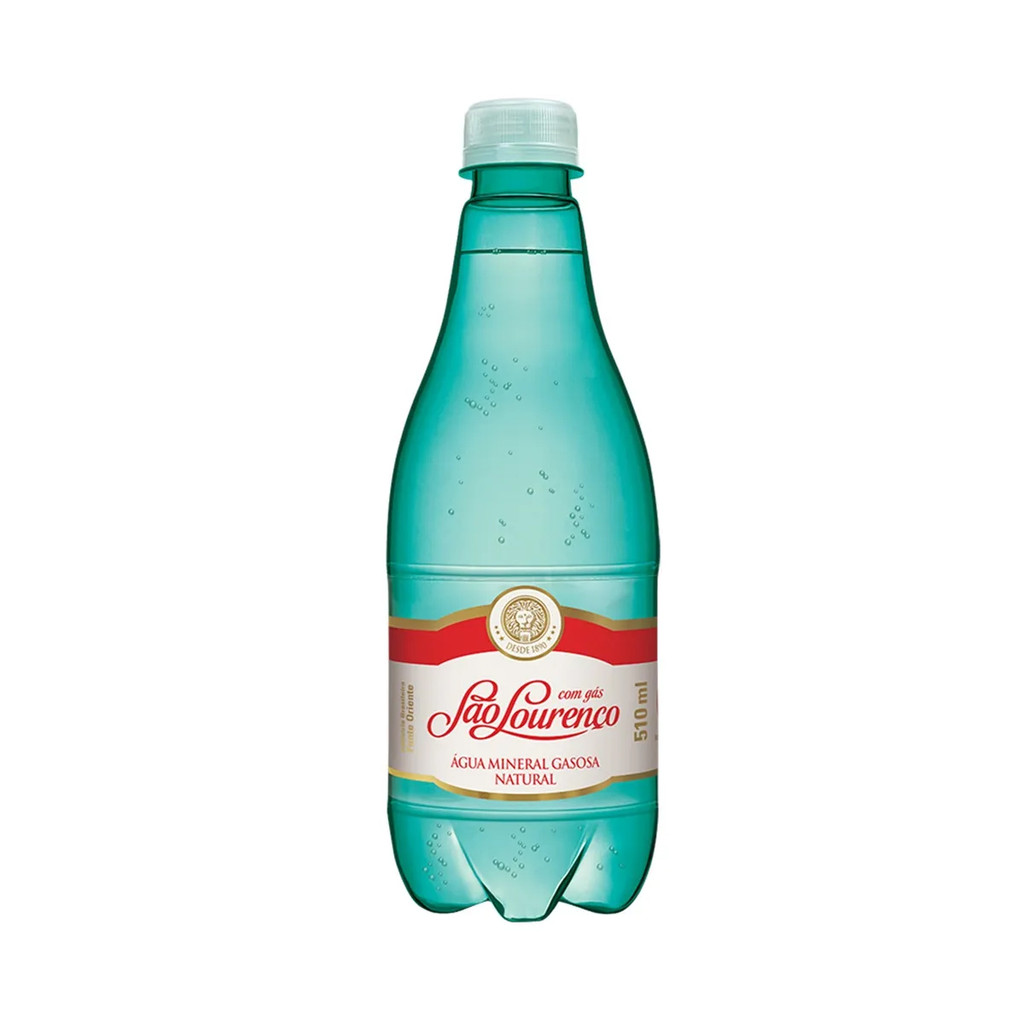 Água Mineral São Lourenço Gourmet Com Gás Garrafa 510 Ml Pacote X 12 Uni e 6 uni - Garrafa