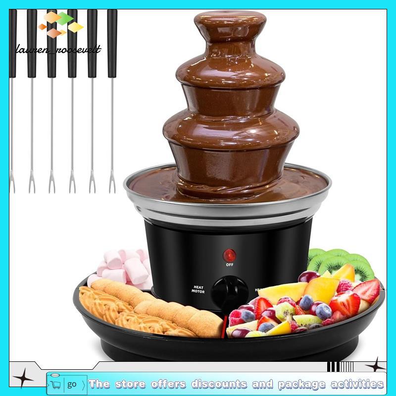 Máquina De Fonte De Chocolate De Três Camadas Conjunto De Fondue Elétrico Destacável Mini Nostalgia Derretendo Plugue Am