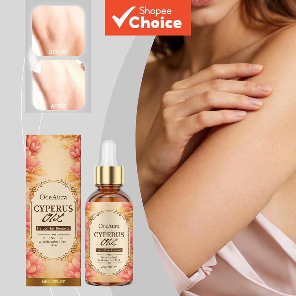 Óleo de Ervas para Depilação Cyperus Rotundus Premium 60ml – Fórmula Avançada Pós-Depilação para Pele Lisa e Conforto