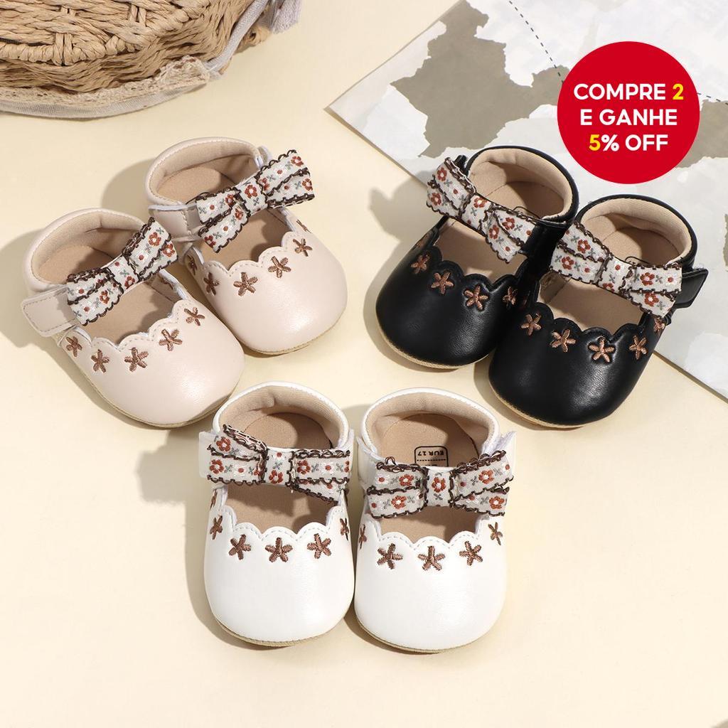 Sapatos de Princesa para Bebês - Solado Mole Antiderrapante para Primeiro Passo, 0-18 Meses Meninas