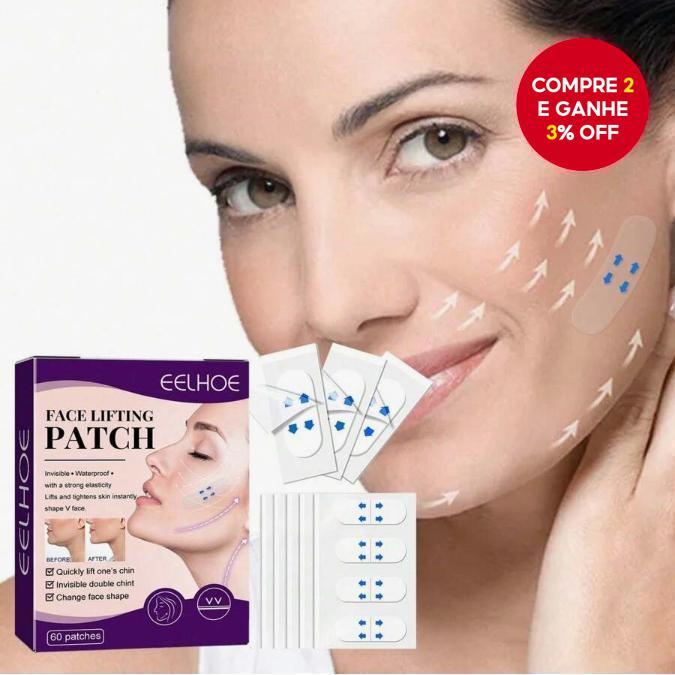 Fita Invisível De Elevação Facial De 60 Unidades , Respirável À Prova D'água , Aperto De Queixo Em V