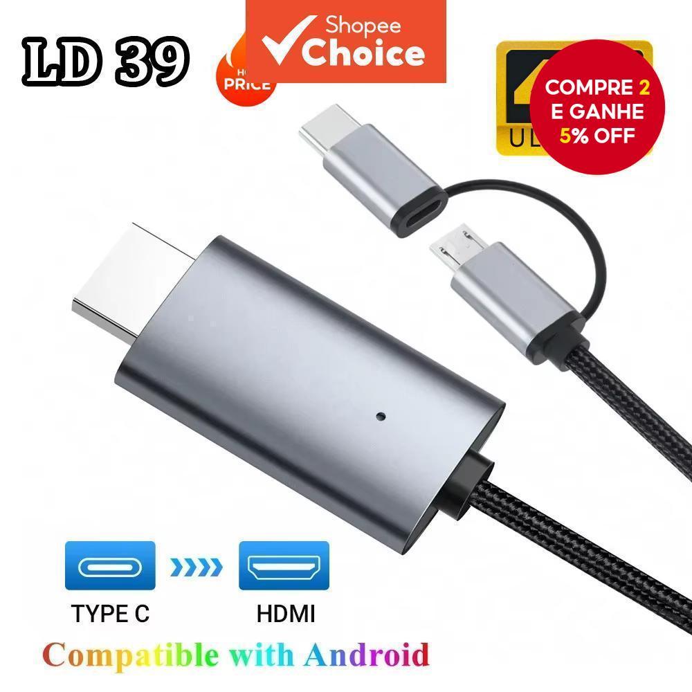 LD39 2 Em 1 USB-C E Micro Para HDMI Cabo HD Streaming Display Stick Dongle TV Pro