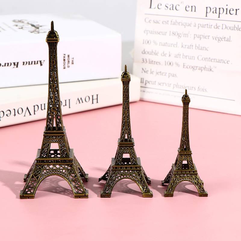 RGN Retro Paris Torre Eiffel Modelo Mesa De Casa Bronze Metal Estátua Estatueta Decoração NW