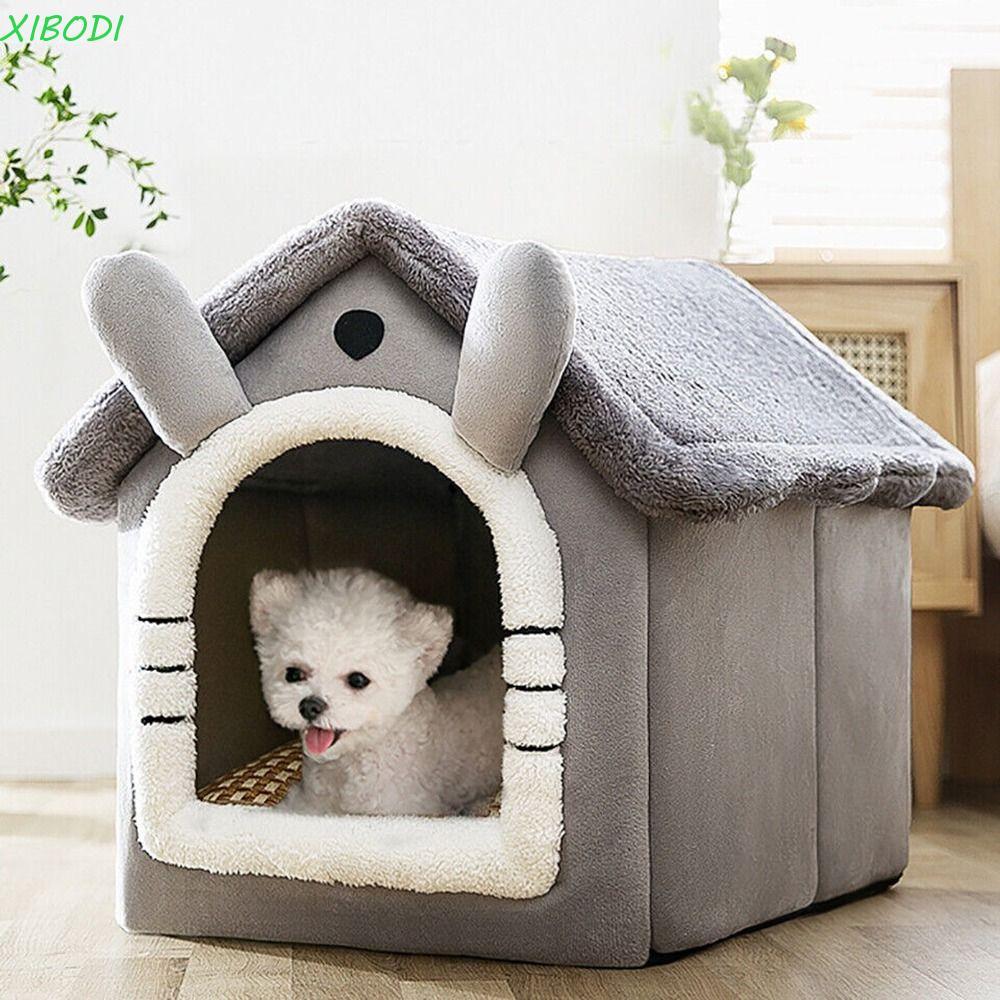 XIBODI Cat Kennel Gatinho Inverno Cinza Cama Fofa Para Animais De Estimação