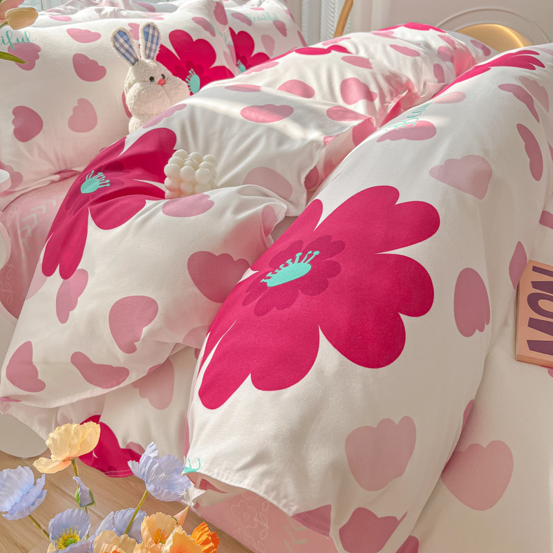 Meninas cama conjunto de quatro peças inverno colcha capa engrossado lençóis escovados dormitório estudante cama de três
