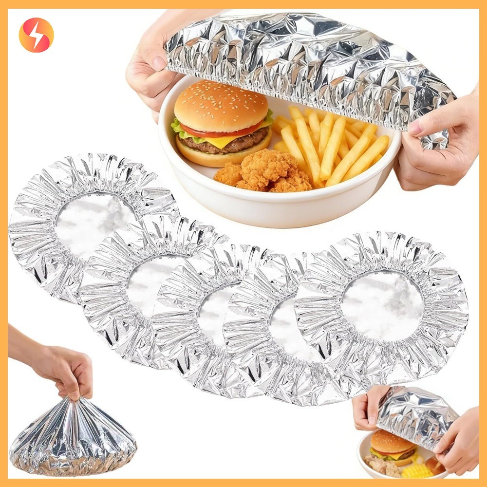 20 Pçs Capa Reutilizável Para Alimentos , Resistente Ao Calor , Manter Frescos , Folha De Alumínio , Elástica , Universa