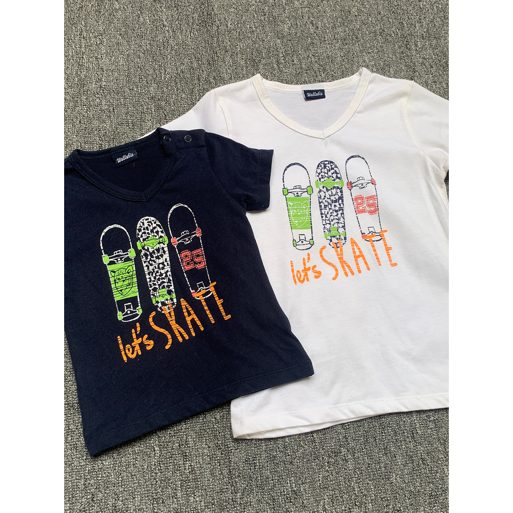 Comércio exterior pedido Original bebê menino crianças verão puro algodão com decote em V skate impresso camiseta de man