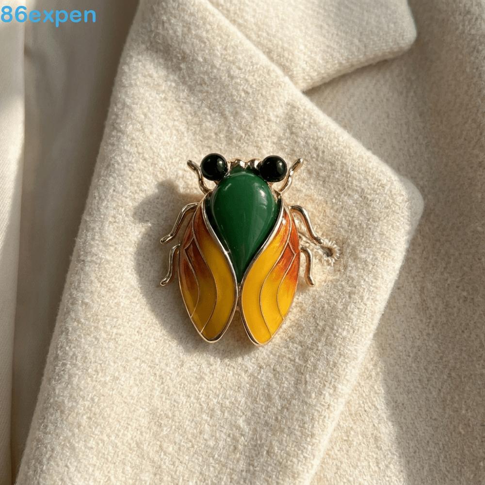 EXPEN1 Broche De Cigarra , Alfinete De Lapela De Inseto Estilo Chinês De Liga , Esmalte Decorativo Semelhante A Real De