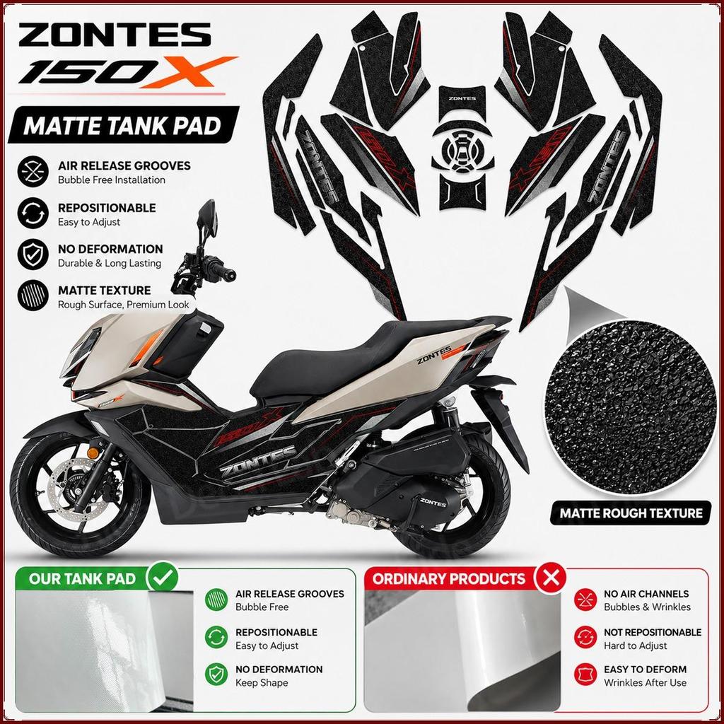 Conjunto De Almofada De Tanque Fosco ZONTES 150X-Decalque Adesivo Protetor De Combustível Antiderrapante Para Zotes 150X
