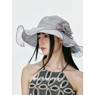 Leve respirável babados dobrável balde chapéu feminino verão protetor solar chapéu de sol francês beira-mar férias chapé