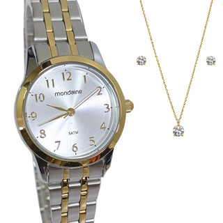 Relógio Mondaine Analógico Feminino Bicolor Kit 99913LPMKBE3K1