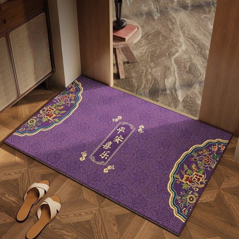 Novo estilo chinês nove folhas roxo fogo roxo tapete de porta de entrada High-End porta de indução anel de seda tapete p