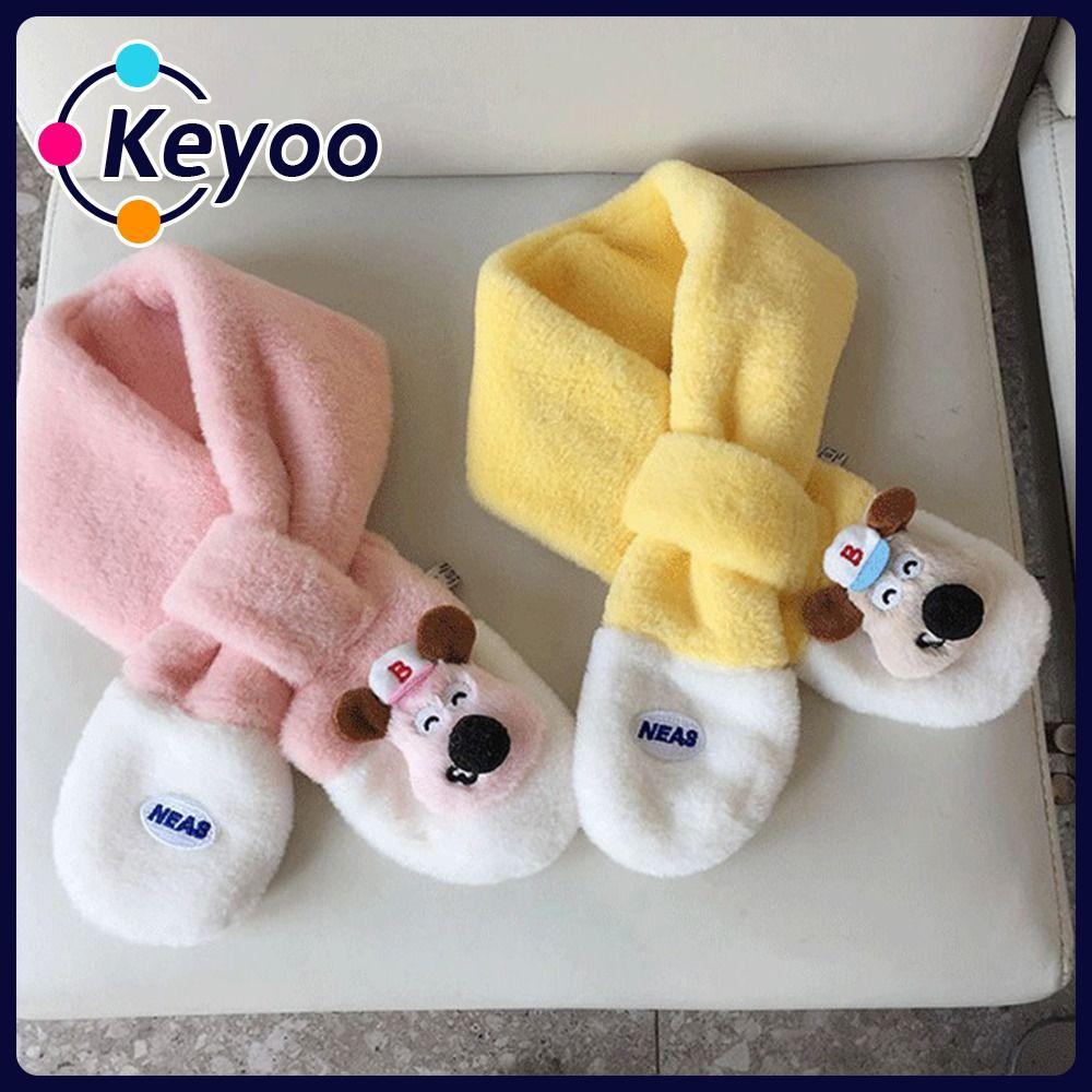 [KEYOO] Aquecedor Térmico De Pescoço , Cachecol De Gola De Pele Infantil À Prova De Vento Para Manter O Calor , Lenço Cr