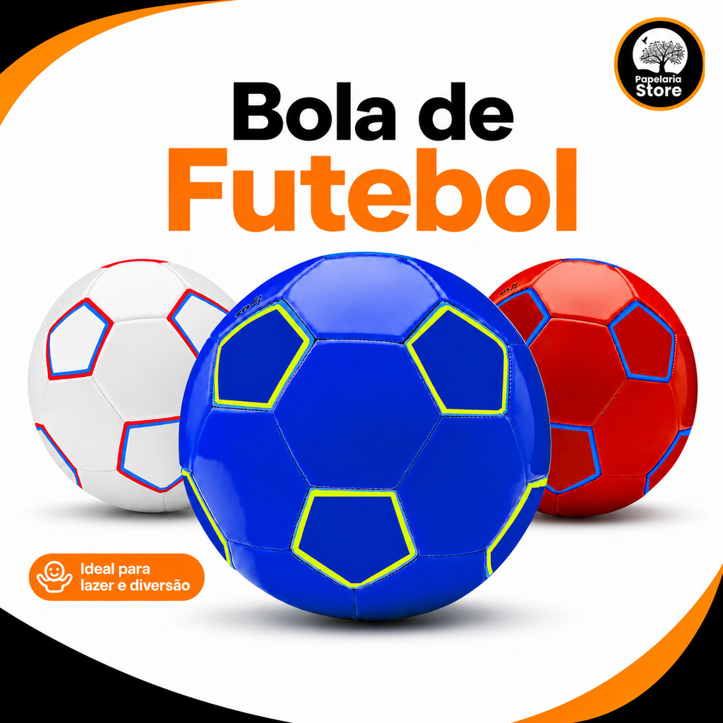 Bola de PVC para Jogar Futebol com 22cm Semi Profissional Campo Resistente