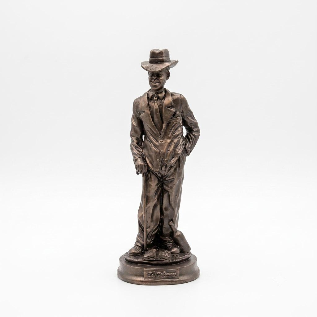 Estátua Imagem Zé Pilintra Cor Cobre Detalhado Resina 16 cm